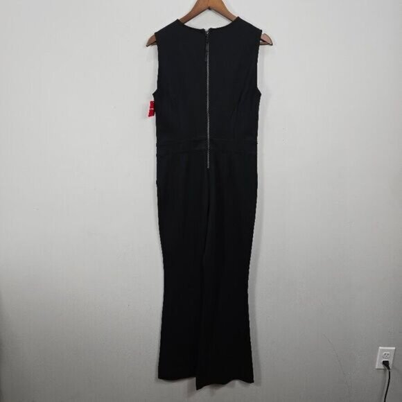 NEW Spanx The Perfect Sleeveless Jumpsuit Medium Black Ponte Flare Career Comfy - Picture 6 of 16